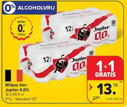 Carrefour Blikjes bier Jupiler 0,0% aanbieding