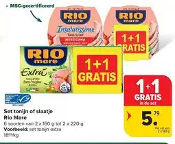 Carrefour Set tonijn of slaatje Rio Mare aanbieding