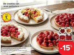 Carrefour Taart of croûte met aardbeien of divers fruit aanbieding