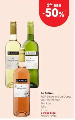 Spar Le Galion AOP Bergerac Sud-Ouest wit, rosé of rood Frankrijk 75 cl aanbieding