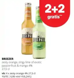 Spar BREEZER zesty orange 4% 27,5 cl aanbieding
