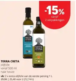 Spar TERRA CRETA extra olijfolie van de eerste persing 1 L aanbieding