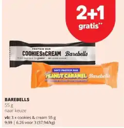 Spar BAREBELLS cookies & cream 55 g aanbieding