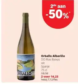 Spar Orballo Albariño DO Rias Baixas wit Spanje 75 cl aanbieding
