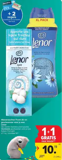 Carrefour Wasverzachter Fresh Air en geurboorster voor je was Lenor aanbieding