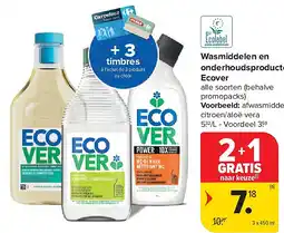 Carrefour Wasmiddelen en onderhoudsproducten Ecover aanbieding