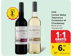 Carrefour Chili Central Valley Talamanca Carménère of Chardonnay aanbieding