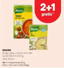Spar KNORR kippensoep 63 g aanbieding