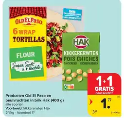 Carrefour Producten Old El Paso en peulvruchten in brik Hak (400 g) aanbieding