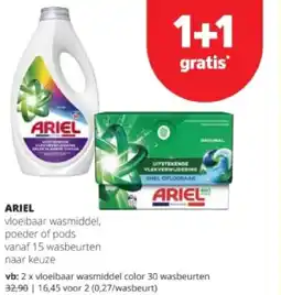 Spar ARIEL vloeibaar wasmiddel color 30 wasbeurten aanbieding