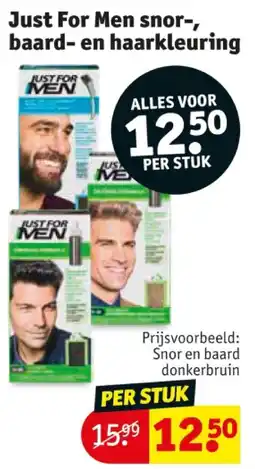Kruidvat Just For Men snor-, baard- en haarkleuring aanbieding