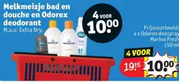 Kruidvat Melkmeisje bad en douche en Odorex deodorant aanbieding