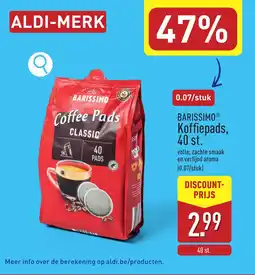 ALDI Barissimo koffiepads aanbieding