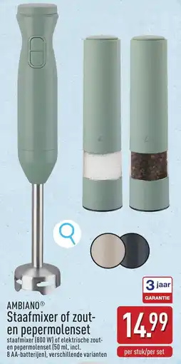 ALDI Ambiano staafmixer of zout en pepermolenset aanbieding