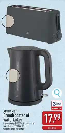 ALDI Ambiano broodrooster of waterkoker aanbieding