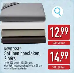 ALDI Novitesse satijnen hoeslaken aanbieding