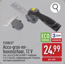 ALDI FERREX Accu gras en buxusschaar aanbieding
