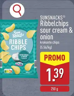 ALDI Sunsnacks ribbelchips sour cream & onion aanbieding