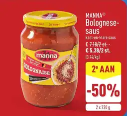 ALDI Manna bolognese saus aanbieding