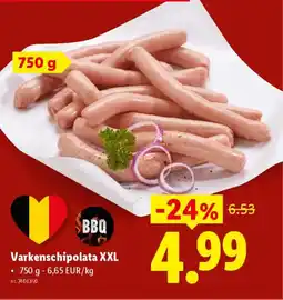 Lidl BBQ Varkenschipolata XXL aanbieding