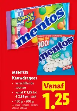Lidl Mentos kauwdragees aanbieding