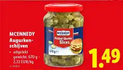 Lidl Mcennedy augurken schijven aanbieding