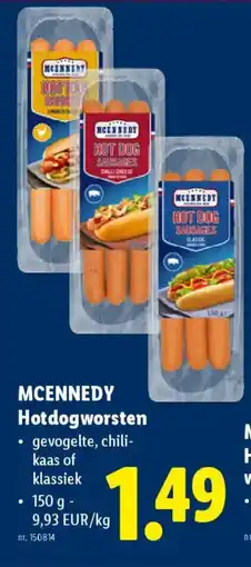 Lidl Mcennedy hotdogworsten aanbieding