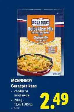 Lidl Mcennedy geraspte kaas aanbieding