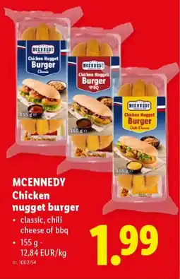 Lidl Mcennedy chicken nugget burger aanbieding