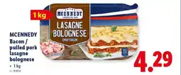 Lidl Mcennedy bacon pulled pork lasagne bolognese aanbieding