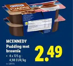 Lidl Mcennedy pudding met brownie aanbieding