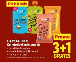 Lidl Ella's kitchen knijpfruit of maïsstengels aanbieding