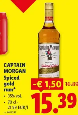 Lidl Captain morgan spiced gold rum aanbieding