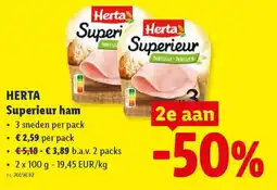 Lidl HERTA Superieur ham aanbieding