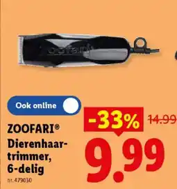 Lidl Zoofari dierenhaar trimmer 6-delig aanbieding