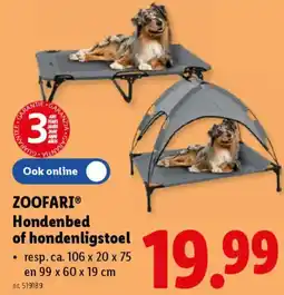 Lidl Zoofari hondenbed of hondenligstoel aanbieding