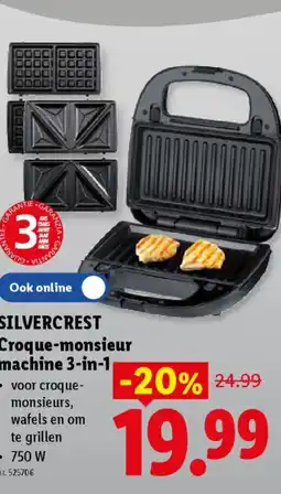 Lidl Silvercrest croque-monsieur machine 3-in-1 aanbieding