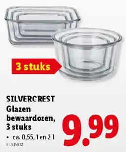 Lidl Silvercrest glazen bewaardozen aanbieding