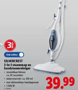 Lidl Silvercrest 2 in 1 stoommop en handstoomreiniger aanbieding