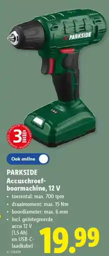 Lidl Parkside accuschroef boormachine aanbieding