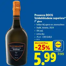 Lidl Prosecco docg valdobbiadene superiore aanbieding