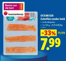 Lidl Ocean sea zalmfilet zonder huid aanbieding