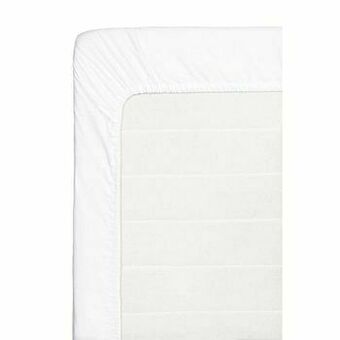 Leen Bakker Hoeslaken percale katoen - wit - 90x220 cm - Leen Bakker aanbieding