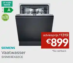 Selexion Siemens Vaatwasser SISN63EX22CE aanbieding