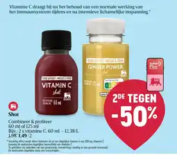 Delhaize Shot vitamin C , ginger power aanbieding