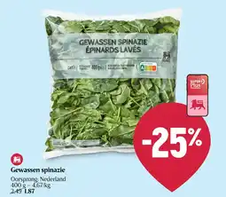 Delhaize Gewassen spinazie aanbieding