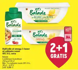 Delhaize Halfvolle of omega 3-boter of culinaire room 18% V.G. tetra aanbieding
