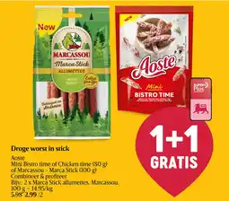 Delhaize Droge worst in stick Aoste aanbieding