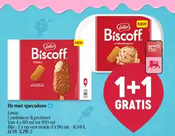 Delhaize Ijs met speculoos lotus biscoff aanbieding