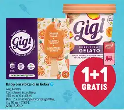 Delhaize IJs op een stokje of in beker Gigi Gelato aanbieding